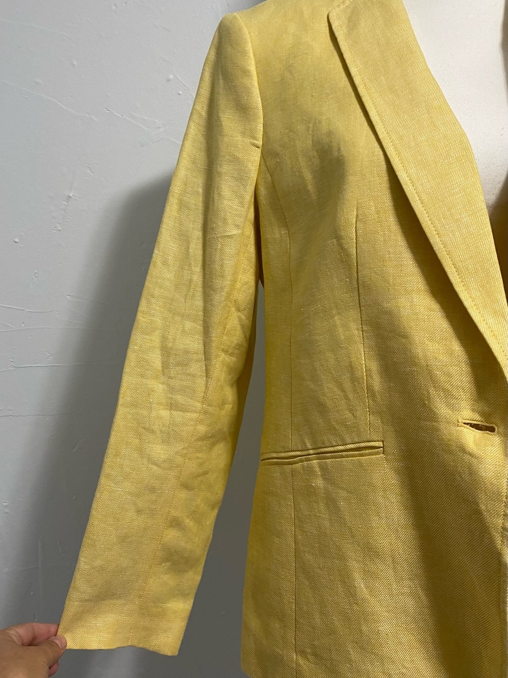 Talbots Yellow Linen Single-Button Blazer - Picture 5 of 16